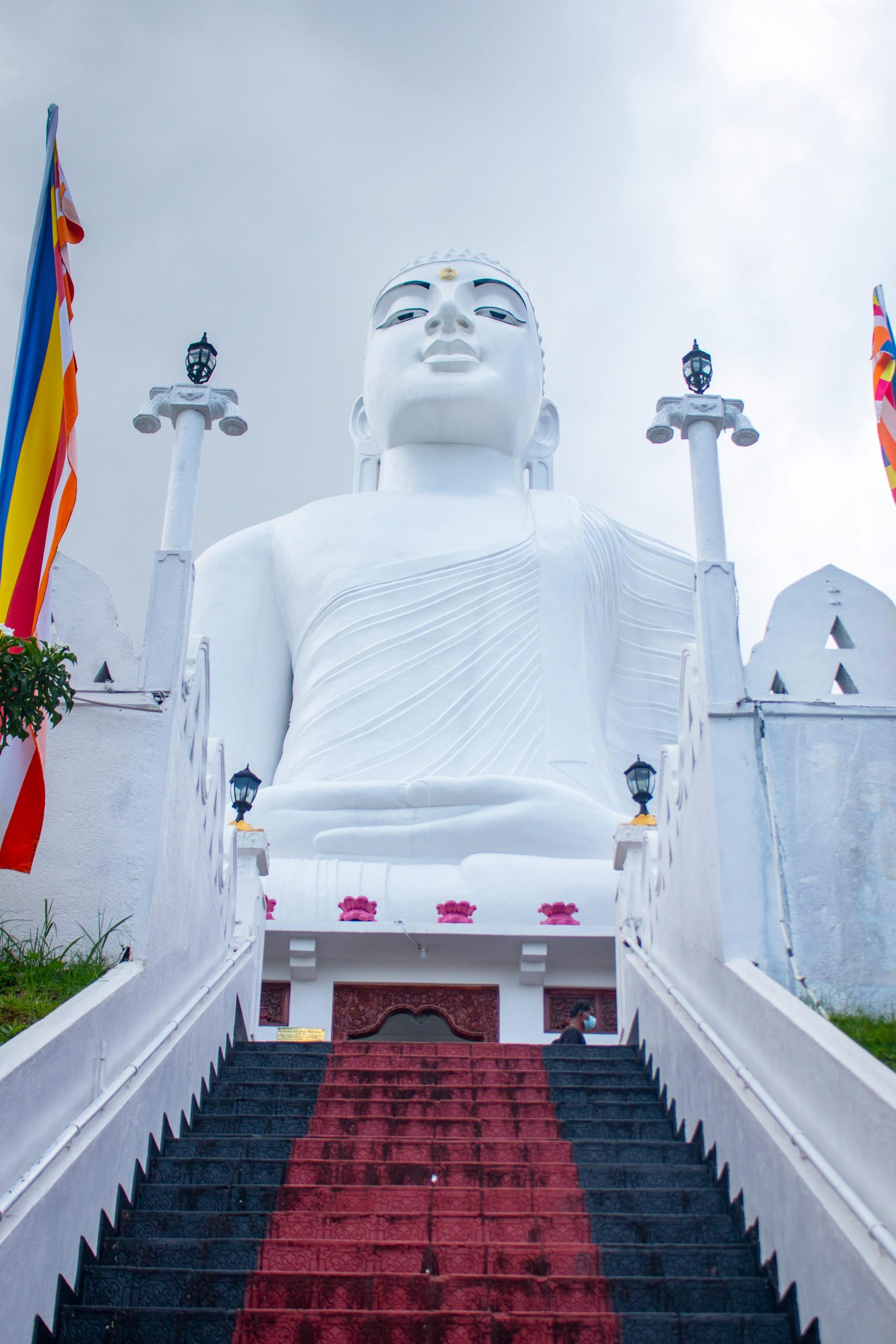 Stunning view of the Bahiravokanda Vihara Buddha Statue in Kandy, Sri Lanka.